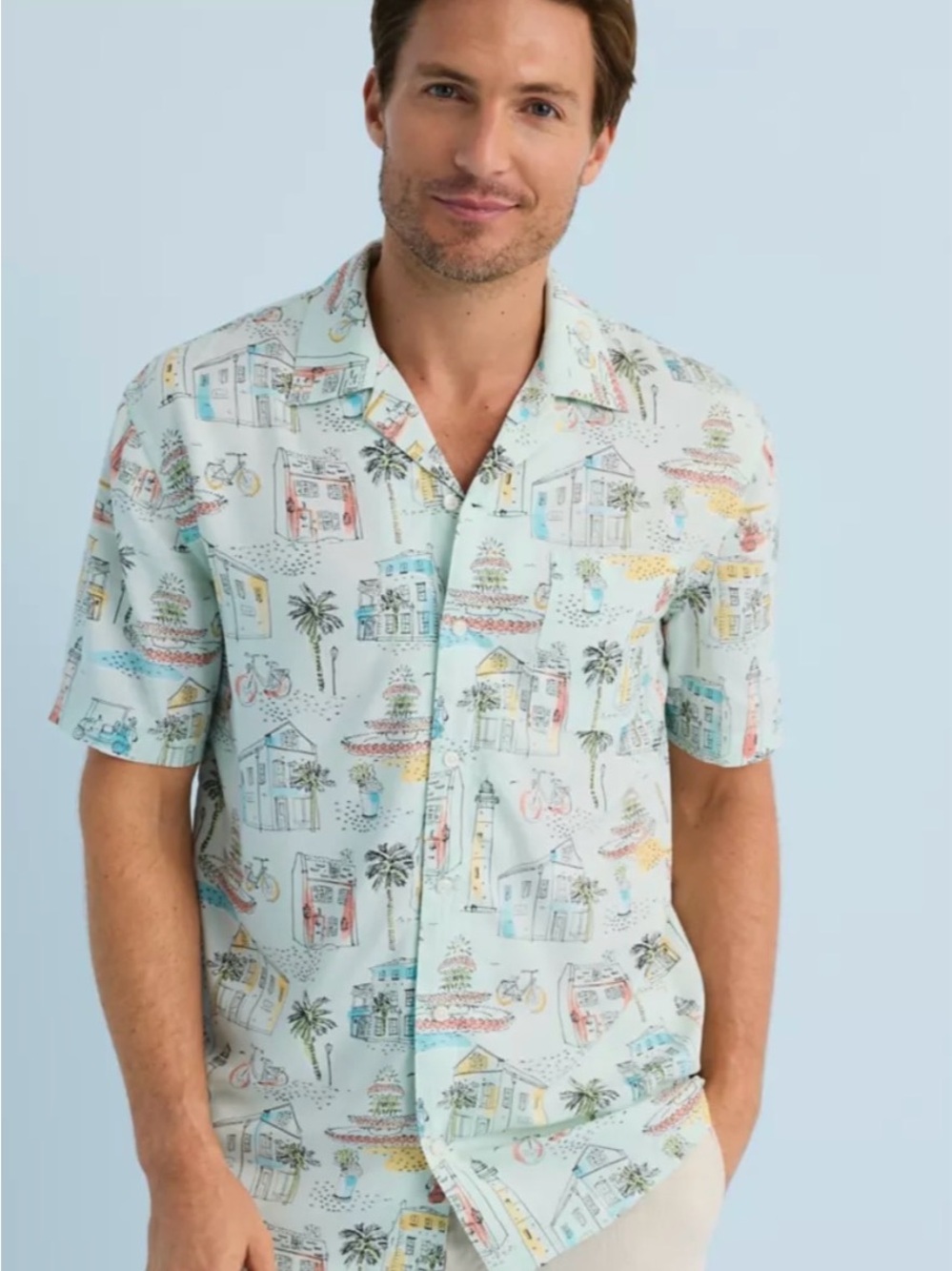 Sewing Down South x Crown & Ivy Freddie Short Sleeve Button Front Shirt, XXL